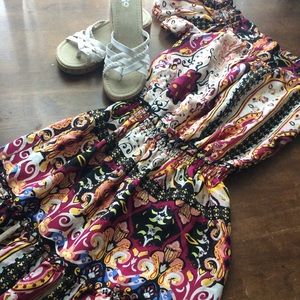 NWT Single Dress Silk Flounced Peasant Dress